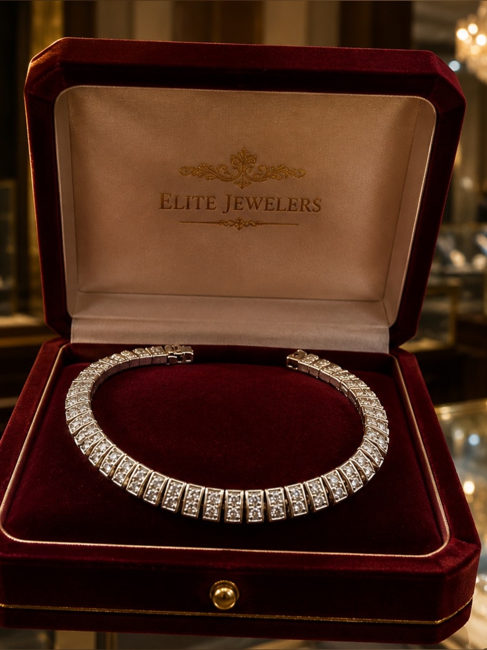 ROSS SIMONS 925 Silver Gold Over Vintage Genuine Diamonds Chain Bracelet